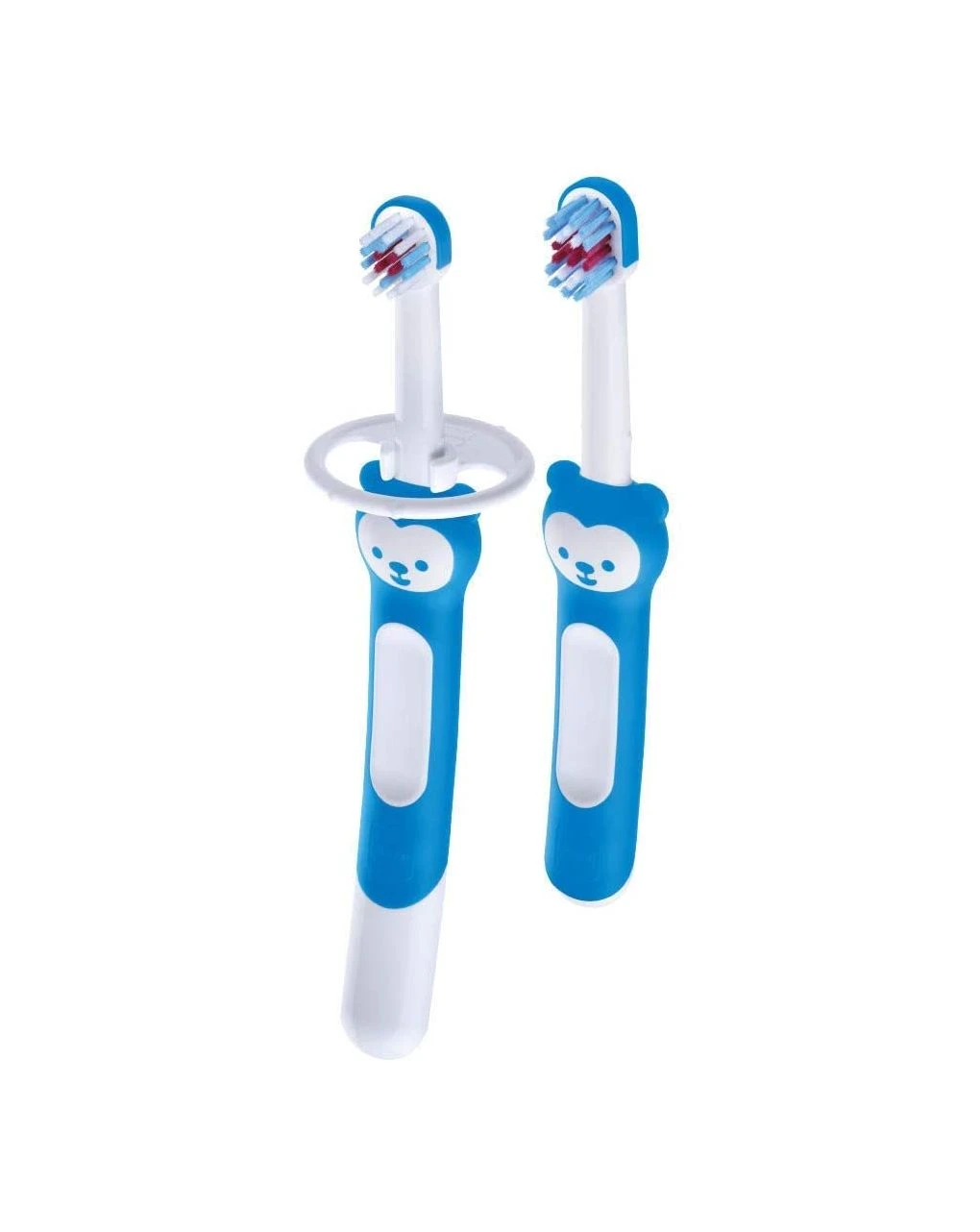 Set Spazzolini Denti Bambini Con Manico Lungo, Da 5+ Mesi, Azzurro 2 Set Spazzolini Denti Bambini Con Manico Lungo, Da 5+ Mesi, Azzurro - immagine 2
