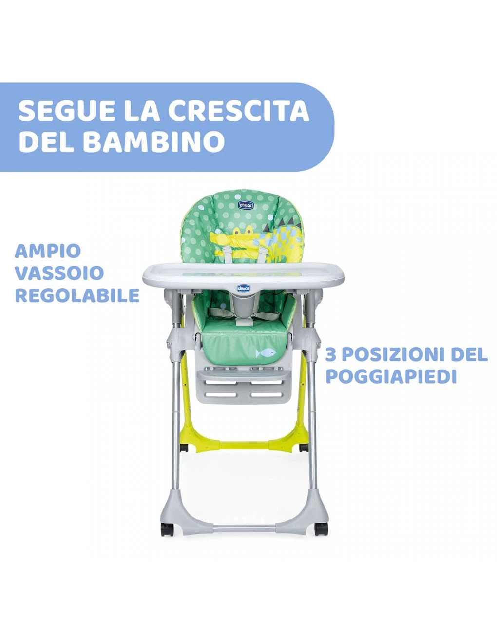 Seggiolone Polly Easy Chicco Crocodile 2 Seggiolone Polly Easy Chicco Crocodile - immagine 2