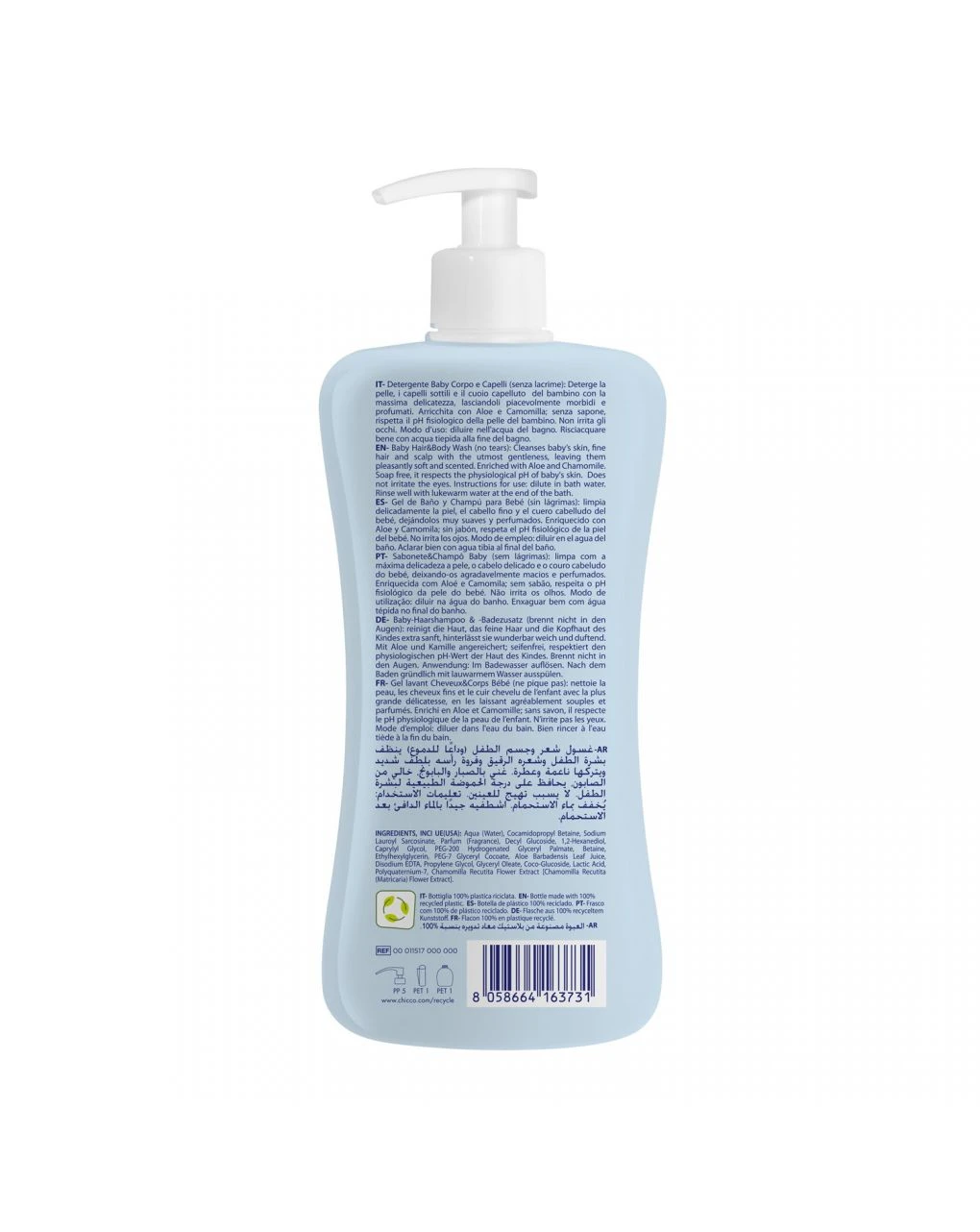 Baby Detergente Corpo&capelli Natural Sensation 500 Ml - Chicco 2 Baby Detergente Corpo&capelli Natural Sensation 500 Ml - Chicco - immagine 2