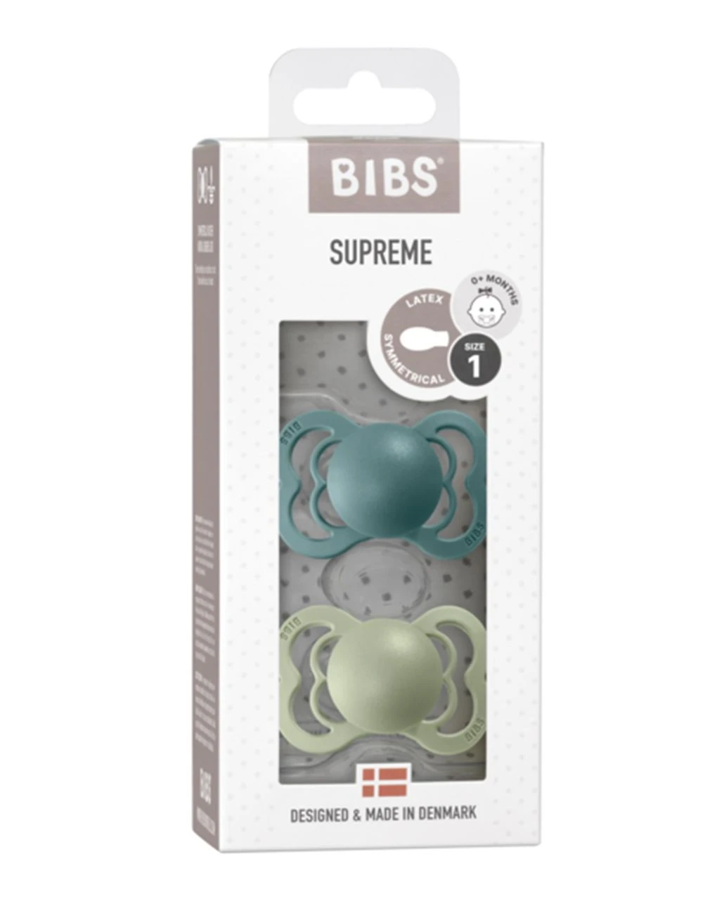 Set 2 Ciucci Tettarella Simmetrica In Gomma Naturale 0/6 Mesi - Colore Island Sea E Verde Salvia - Bibs 1 Set 2 Ciucci Tettarella Simmetrica In Gomma Naturale 0/6 Mesi - Colore Island Sea E Verde Salvia - Bibs