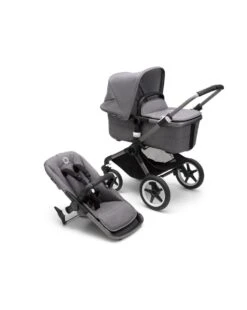Bugaboo Fox 3 Navicella E Passeggino Telaio Graphite, Tessuti E Cappottina Grey Melange