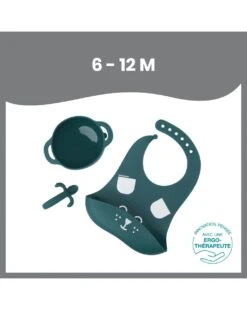 Babymoov Set Pappa 6-12 Mesi 3 Pezzi First'isy Cane Blu -Bambini Prodotti Negozio 54cd4bf3 xz 1251946 3