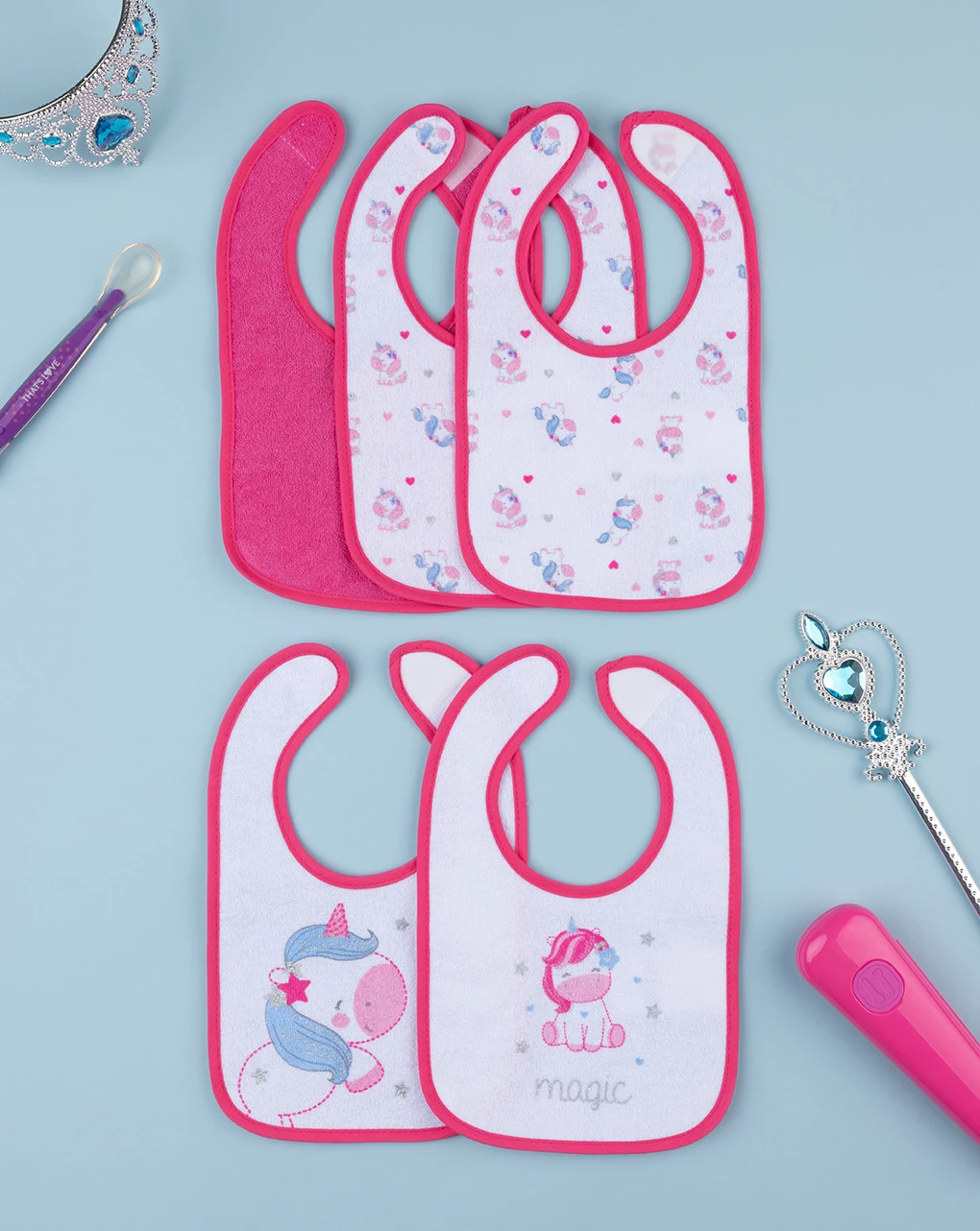 Pack 5 Bavaglini Spugna Bimba 1 Pack 5 Bavaglini Spugna Bimba