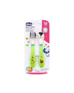Posatine Acciaio Inox Verde Chicco 2 Pezzi