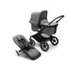 Bugaboo Fox 3 Navicella E Passeggino Telaio Nero, Tessuti E Cappottina Grey Melange