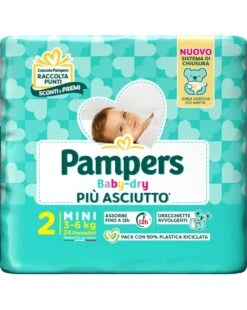 Pampers baby Dry tg.2 Mini 3-6 Kg - 24 pz