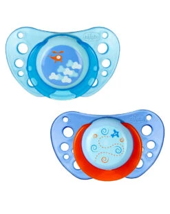 2 Succhietti Air Silicone 0-6m Azzurro
