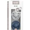 Set 2 Ciucci Tettarella Tonda In Gomma Naturale 6/18 Mesi - Colore Cloud E Steel Blue - Bibs