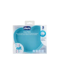 Piatto Cuore In Silicone Con Ventosa 9m+ Azzurro