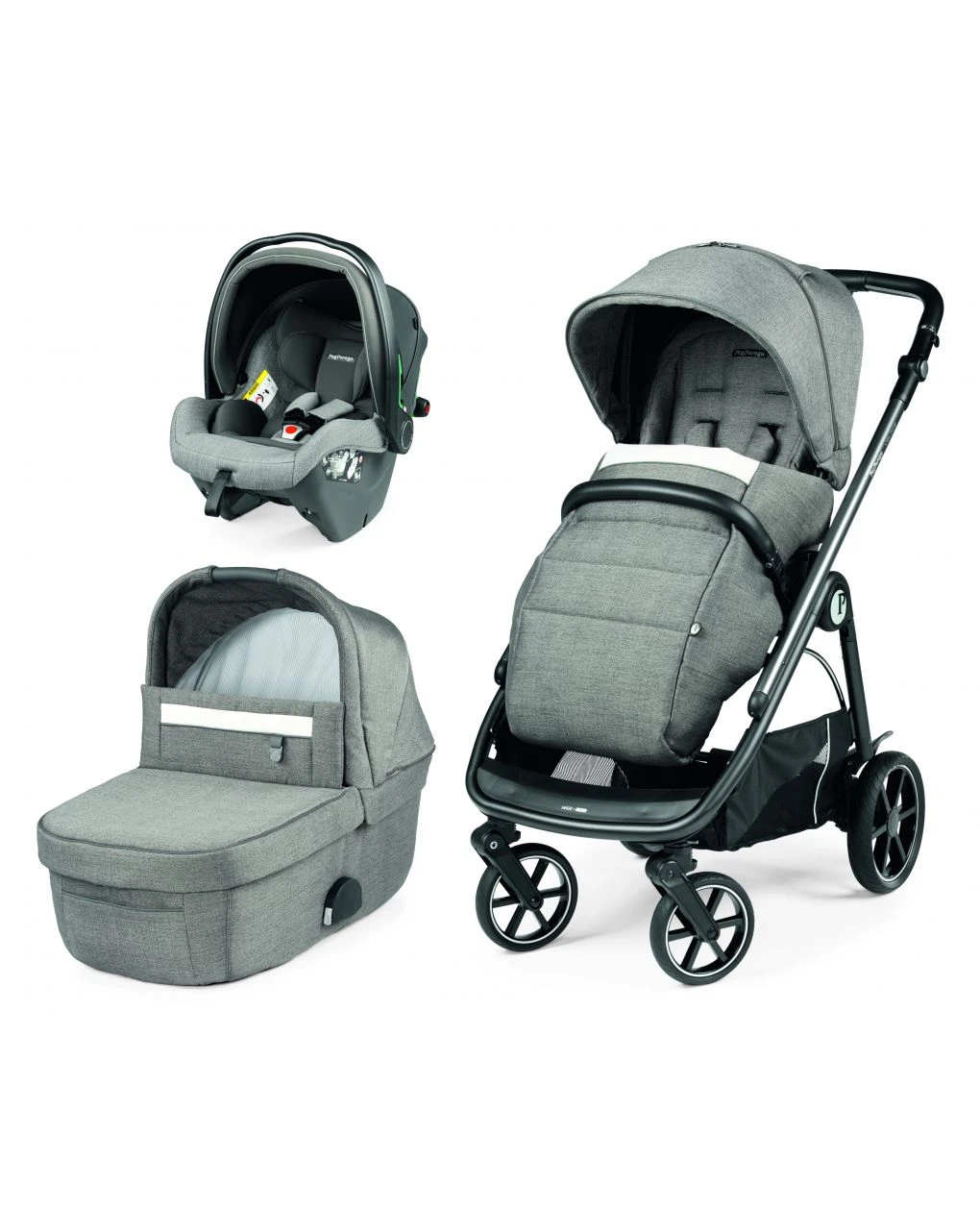 Trio Veloce Slk City Grey Con Culla Grande - Peg Perego 1 Trio Veloce Slk City Grey Con Culla Grande - Peg Perego
