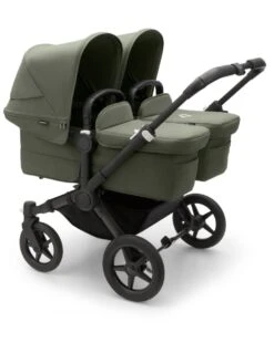 Bugaboo Donkey 5 Gemellare Navicella E Passeggino Telaio Nero, Tessuti E Cappottina Forest Green