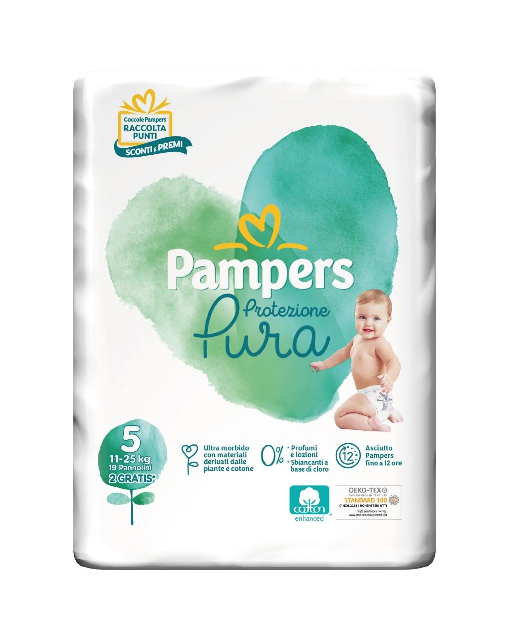 Pampers Protezione Pura Junior (11-25kg) - 19pz 1 Pampers Protezione Pura Junior (11-25kg) - 19pz
