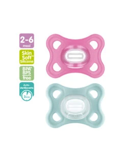 Mam 2 Pz Succhietti Comfort 2-6m Silicone Rosa/azzurro