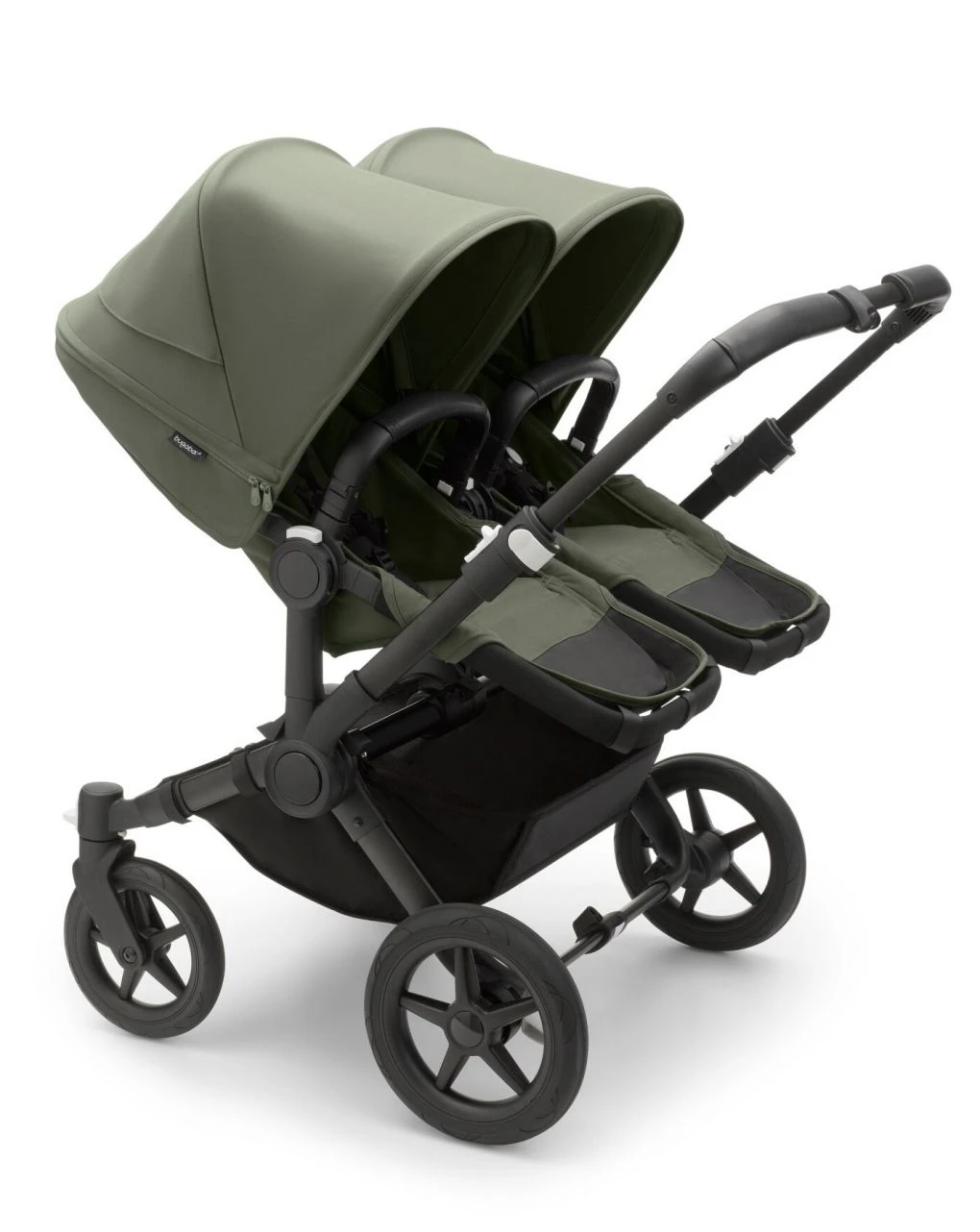 Bugaboo Donkey 5 Gemellare Navicella E Passeggino Telaio Nero, Tessuti E Cappottina Forest Green 2 Bugaboo Donkey 5 Gemellare Navicella E Passeggino Telaio Nero, Tessuti E Cappottina Forest Green - immagine 2