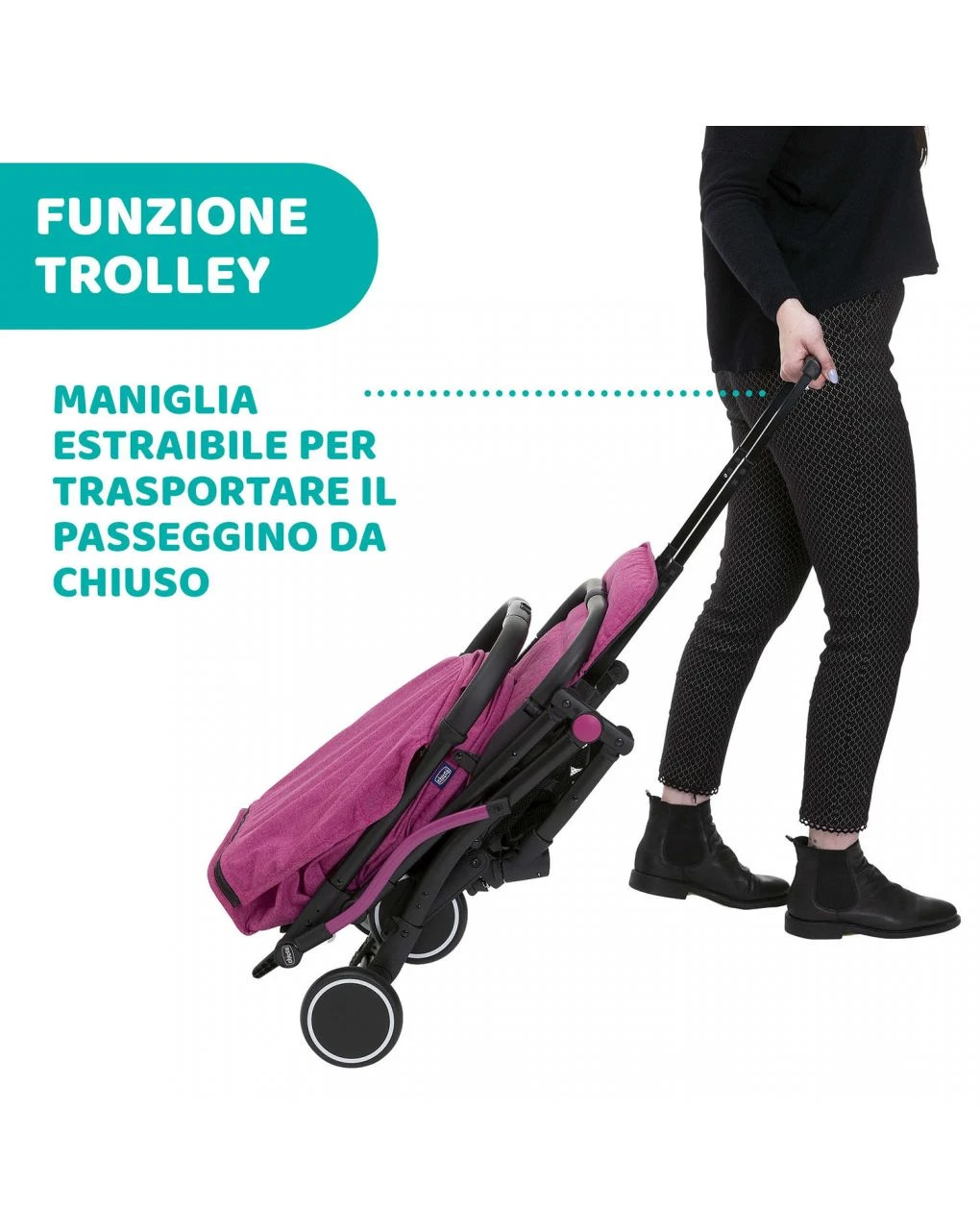 Passeggino Trolley Me Aurora Pink - Chicco 2 Passeggino Trolley Me Aurora Pink - Chicco - immagine 2