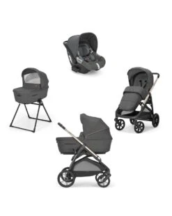 Aptica System Quattro Colore Velvet Grey Con Seggiolino Auto Cab + Telaio Palladio - Inglesina