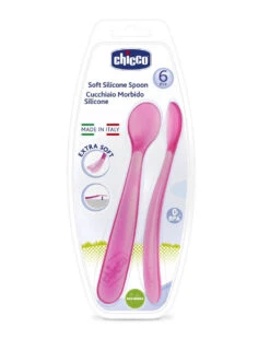 Cucchiaio Morbido Silicone 6m+ Rosa (2pz)