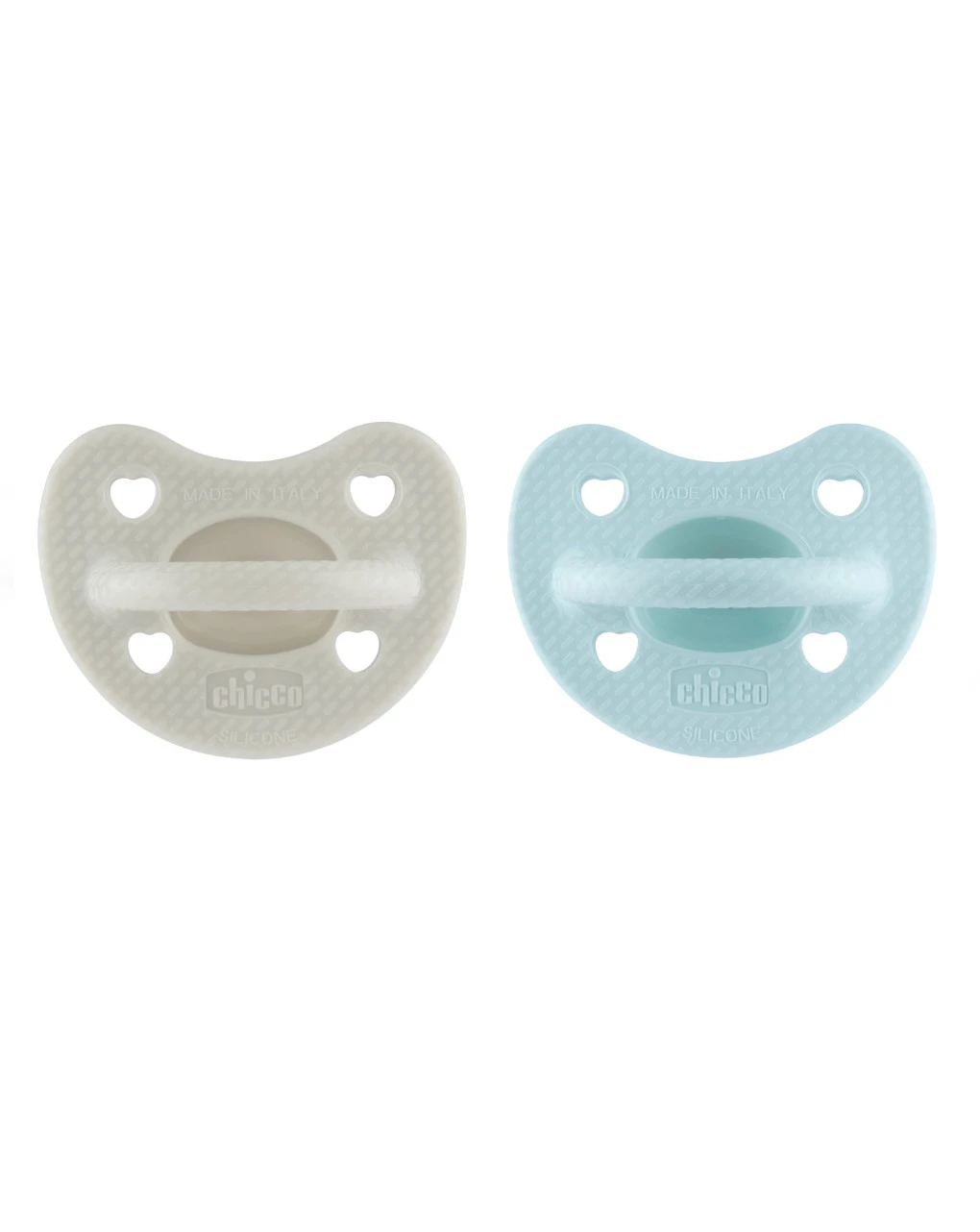 Gommotto Silicone Luxe 6-16m 2pz Azzurro/grigio - Chicco 1 Gommotto Silicone Luxe 6-16m 2pz Azzurro/grigio - Chicco