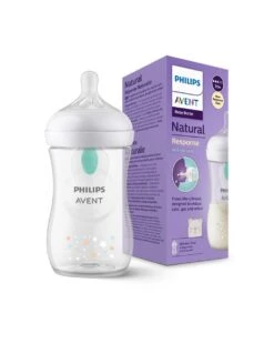 Biberon Natural Con Tettarella A Risposta Naturale E Valvola Airfree Decorazione Orsetto Da 260 Ml 1m+ | Senza Bpa - Philips Avent