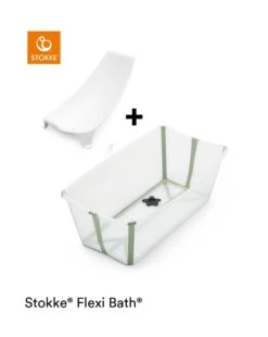Stokke® Flexi Bath® Bundle Transparent Green Con Supporto Newborn