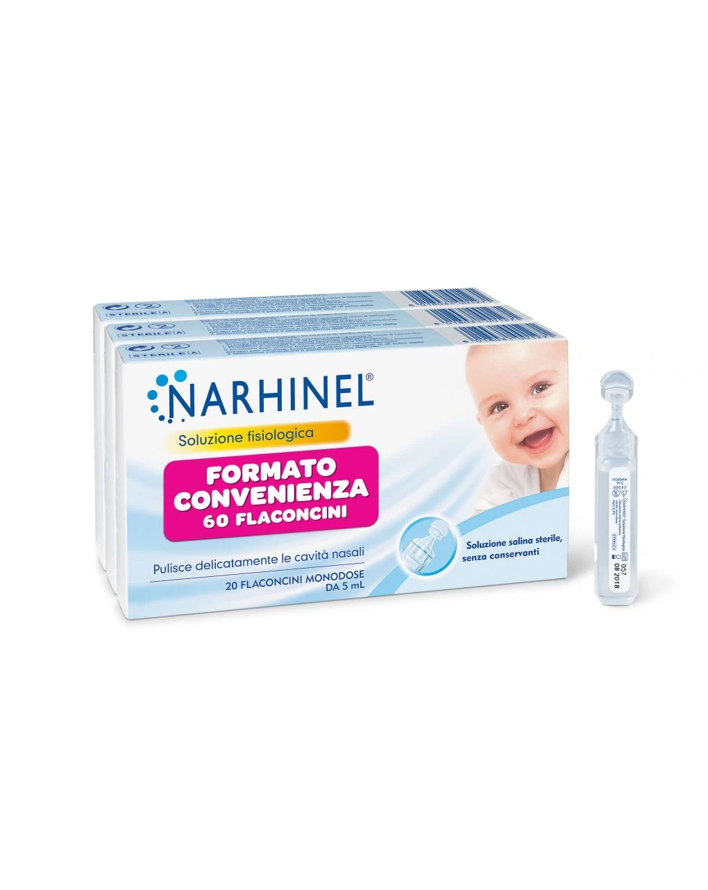 Narhinel - Tripack Soluzione Fisiologica Salina Isotonica - 60 Flaconcini Monodose X 5 Ml 1 Narhinel - Tripack Soluzione Fisiologica Salina Isotonica - 60 Flaconcini Monodose X 5 Ml