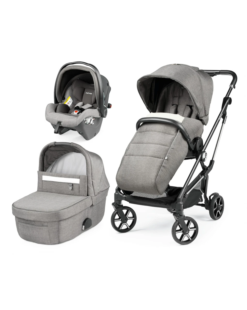 Trio Vivace Slk City Grey Con Culla Grande - Peg Perego 1 Trio Vivace Slk City Grey Con Culla Grande - Peg Perego