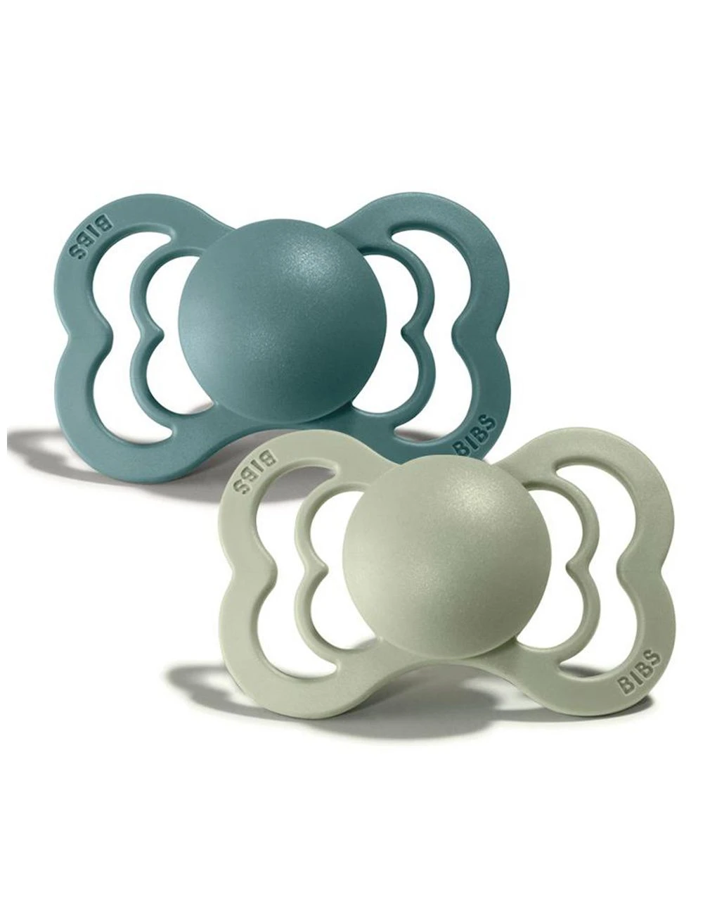 Set 2 Ciucci Tettarella Simmetrica In Gomma Naturale 0/6 Mesi - Colore Island Sea E Verde Salvia - Bibs 2 Set 2 Ciucci Tettarella Simmetrica In Gomma Naturale 0/6 Mesi - Colore Island Sea E Verde Salvia - Bibs - immagine 2