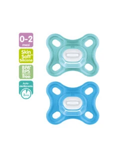 2 Pz Succhietti Comfort 0-2m Silicone Azzurro