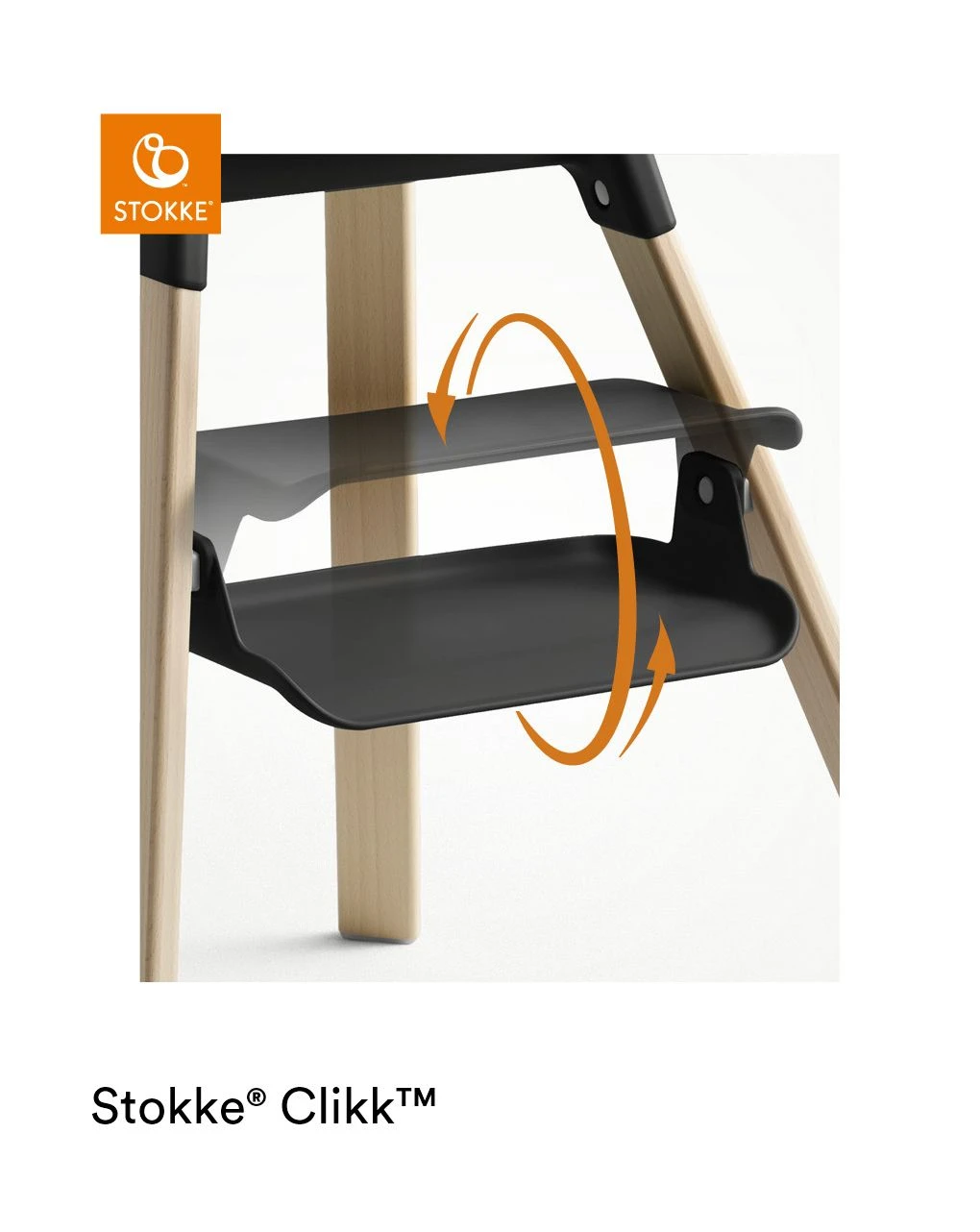 Stokke® Clikk™ High Chair - Black Natural 4 Stokke® Clikk™ High Chair - Black Natural - immagine 4