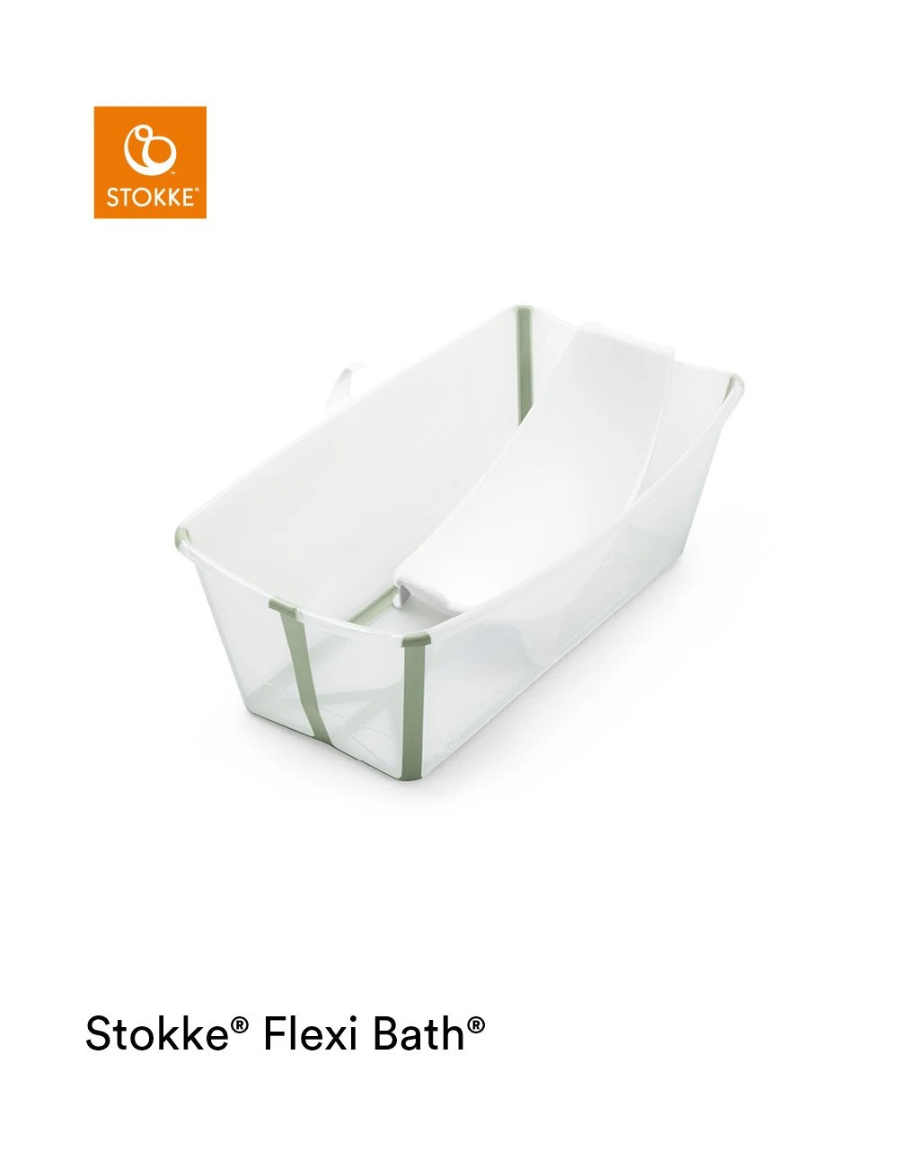 Stokke® Flexi Bath® Bundle Transparent Green Con Supporto Newborn 2 Stokke® Flexi Bath® Bundle Transparent Green Con Supporto Newborn - immagine 2