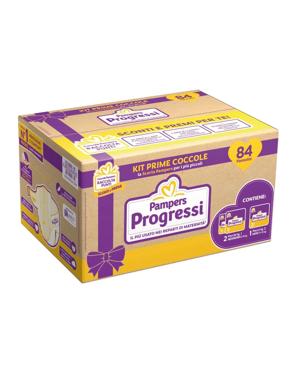 Progressi Scorta Primi Mesi X84 (28+28 Newborn + 28 Mini) - Pampers 1 Progressi Scorta Primi Mesi X84 (28+28 Newborn + 28 Mini) - Pampers