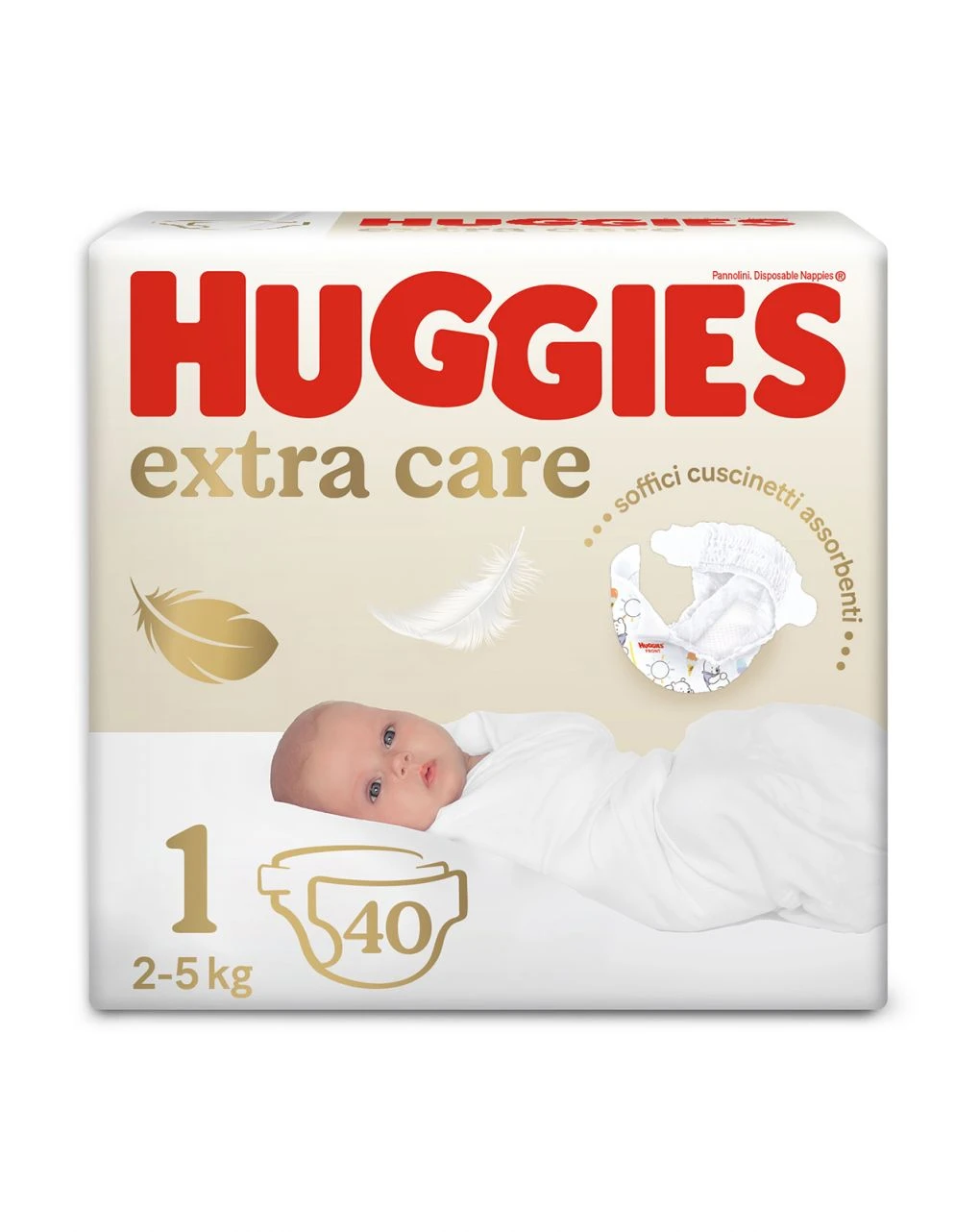 Huggies Extra Care Bebè Grande Tg1 - 40 Pannolini 1 Huggies Extra Care Bebè Grande Tg1 - 40 Pannolini
