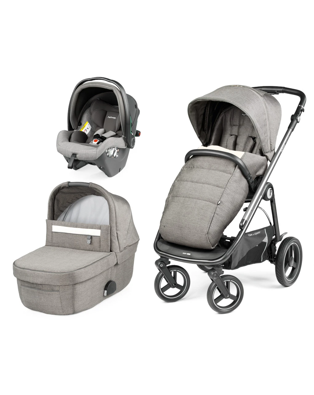 Trio Veloce Tc Slk Con Culla Grande City Grey - Peg Perego 1 Trio Veloce Tc Slk Con Culla Grande City Grey - Peg Perego