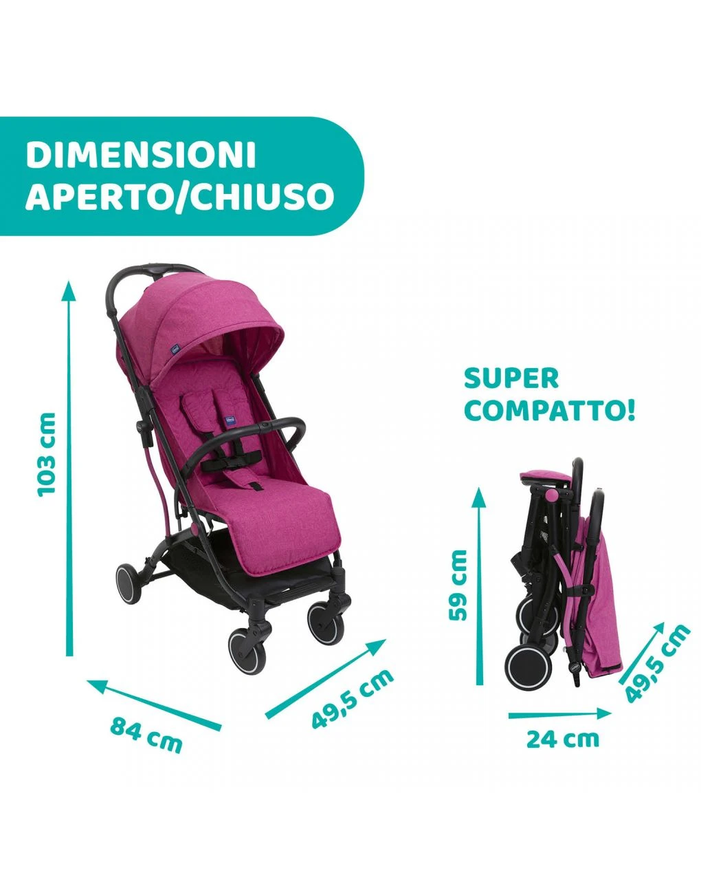 Passeggino Trolley Me Aurora Pink - Chicco 5 Passeggino Trolley Me Aurora Pink - Chicco - immagine 5
