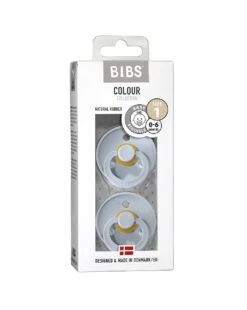 Set 2 Ciucci Tettarella Tonda In Gomma Naturale 6/18 Mesi - Colore Baby Blue E Baby Blue - Bibs