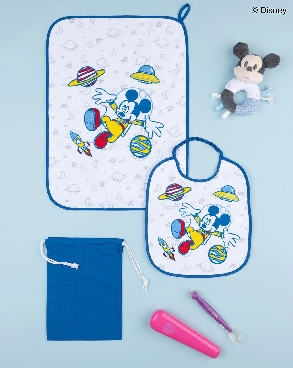 Set Asilo Bimbo "mickey Mouse" Blu 1 Set Asilo Bimbo "mickey Mouse" Blu