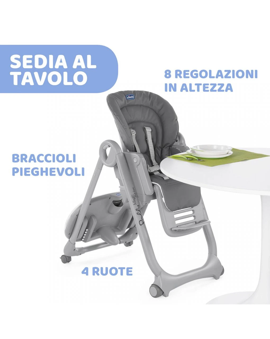 Seggiolone Chicco Polly Magic Graphite 4 Seggiolone Chicco Polly Magic Graphite - immagine 4